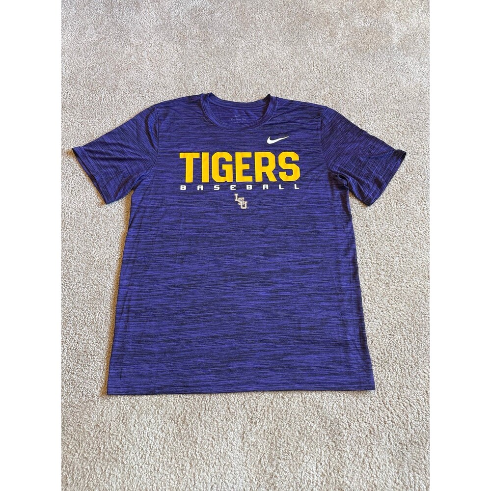 LSU Tigers Baseball Nike Men’s Dri-Fit Athletic Tee Size Large